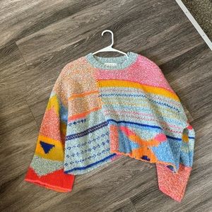 Moon & Madison Cropped Bell Sleeve Knit Sweater